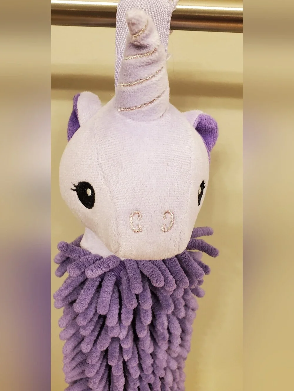Norwex Kids Pet To Dry Unicorn Hand Towel Purple Lavender Chenille Microfiber Ba
